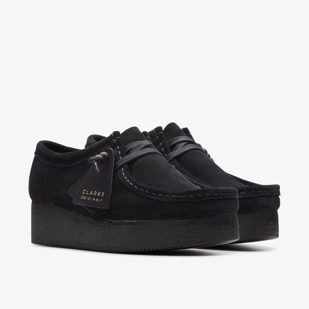 Clarks Originals Black Suede Platfroms